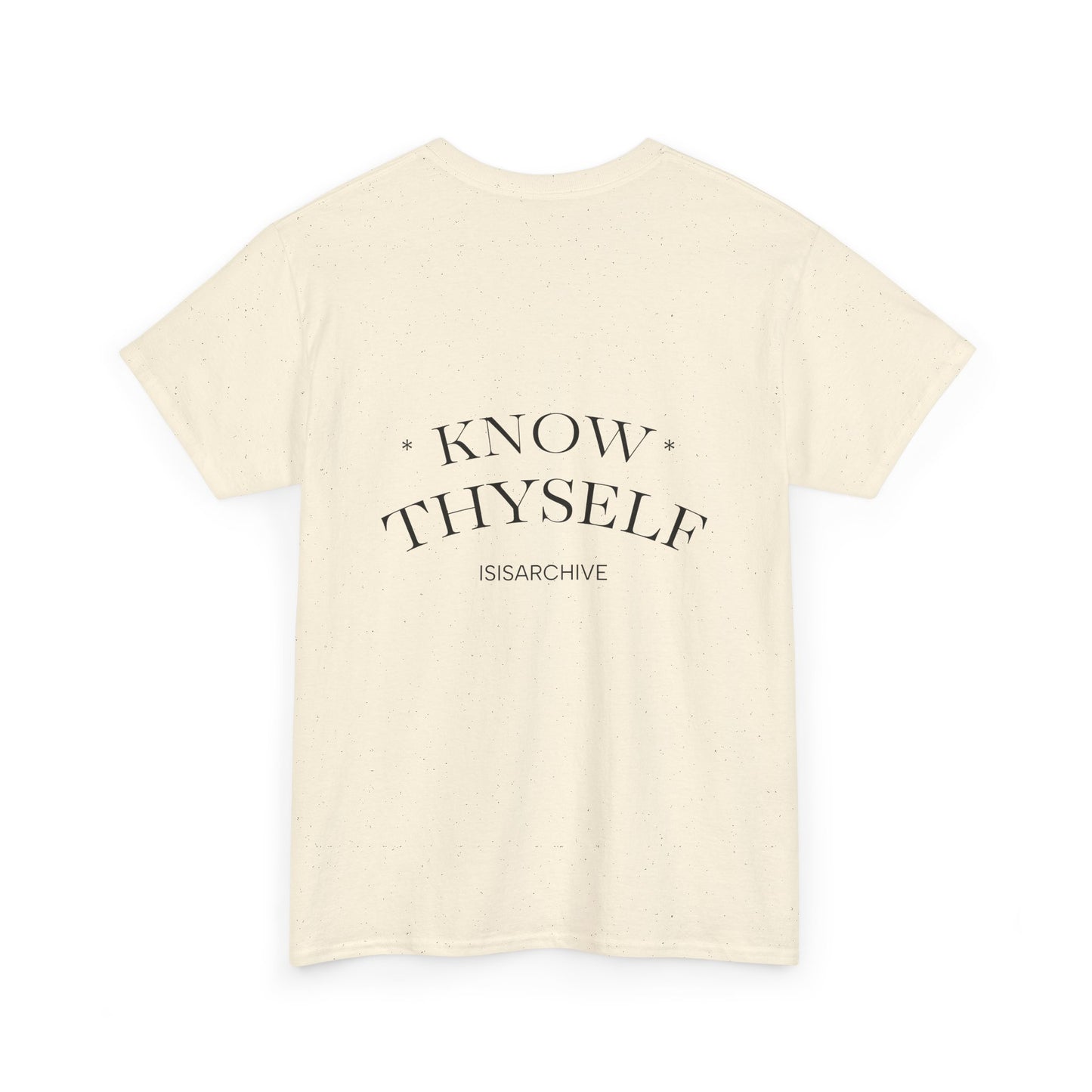 Egyptian Goddess Tee — Minimal Line Art Anubis Front with “Know Thyself” Back