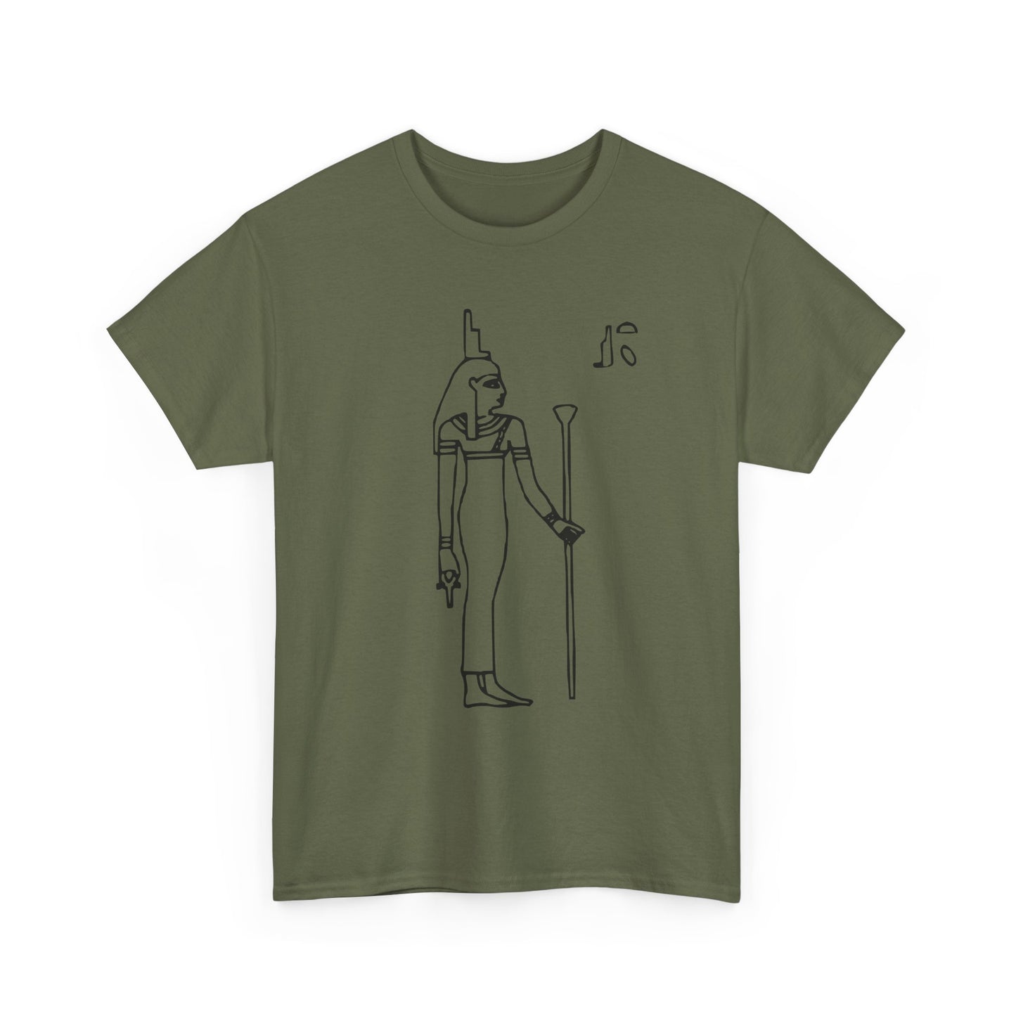 Egyptian Goddess Tee — Minimal Line Art Anubis Front with “Know Thyself” Back