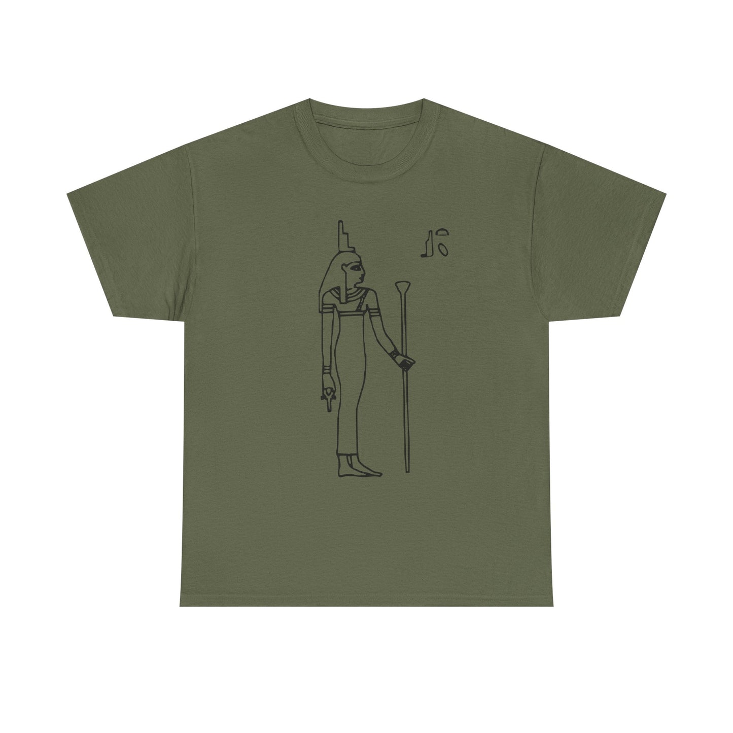 Egyptian Goddess Tee — Minimal Line Art Anubis Front with “Know Thyself” Back