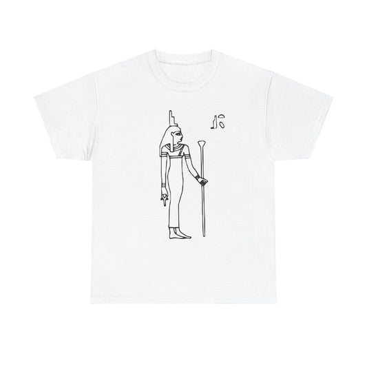 Egyptian Goddess Tee — Minimal Line Art Anubis Front with “Know Thyself” Back